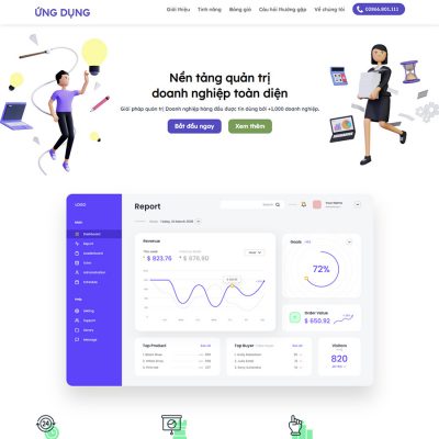 Theme wordpress landing page phần mềm, ứng dụng