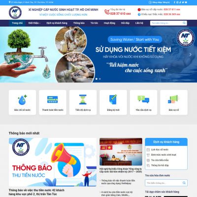 Theme wordpress công ty, xí nghiệp cấp thoát nước