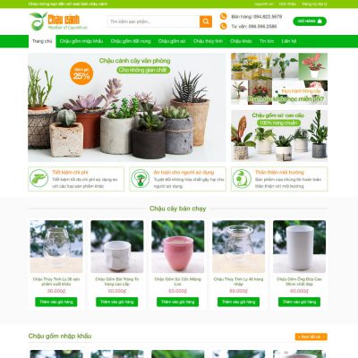 Theme wordpress bán chậu cây, cây xanh