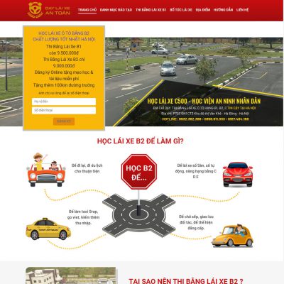 Theme wordpress trung tâm dạy lái xe 01