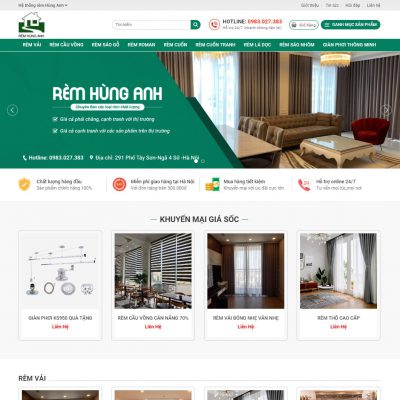 Theme wordpress bán rèm cửa, manh rèm