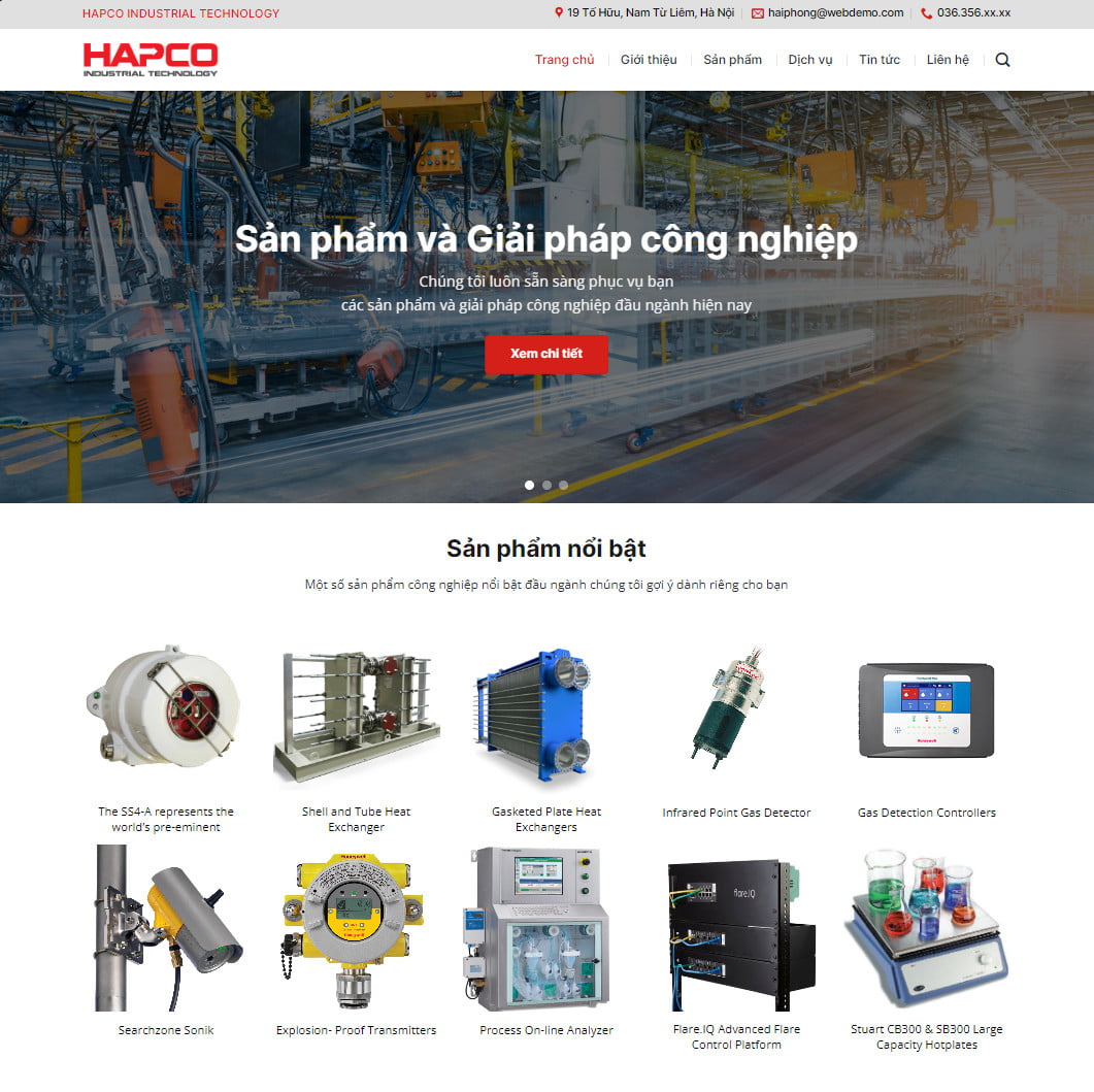 Theme wordpress bán máy công nghiệp, thiết bị công nghiệp
