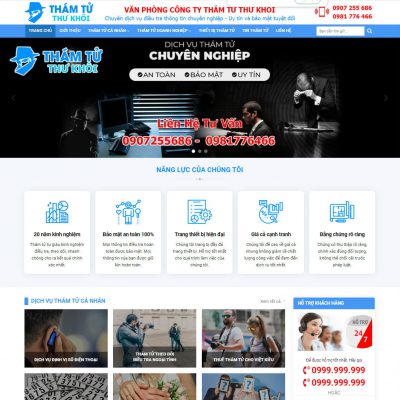 Theme wordpress dịch vụ thám tử