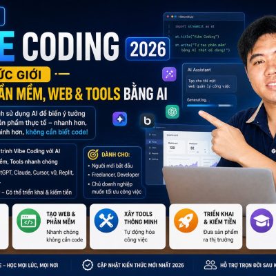 Khóa Học Vibe Coding 2026 – Tự Tạo Phần Mềm, Web & Tools Bằng AI