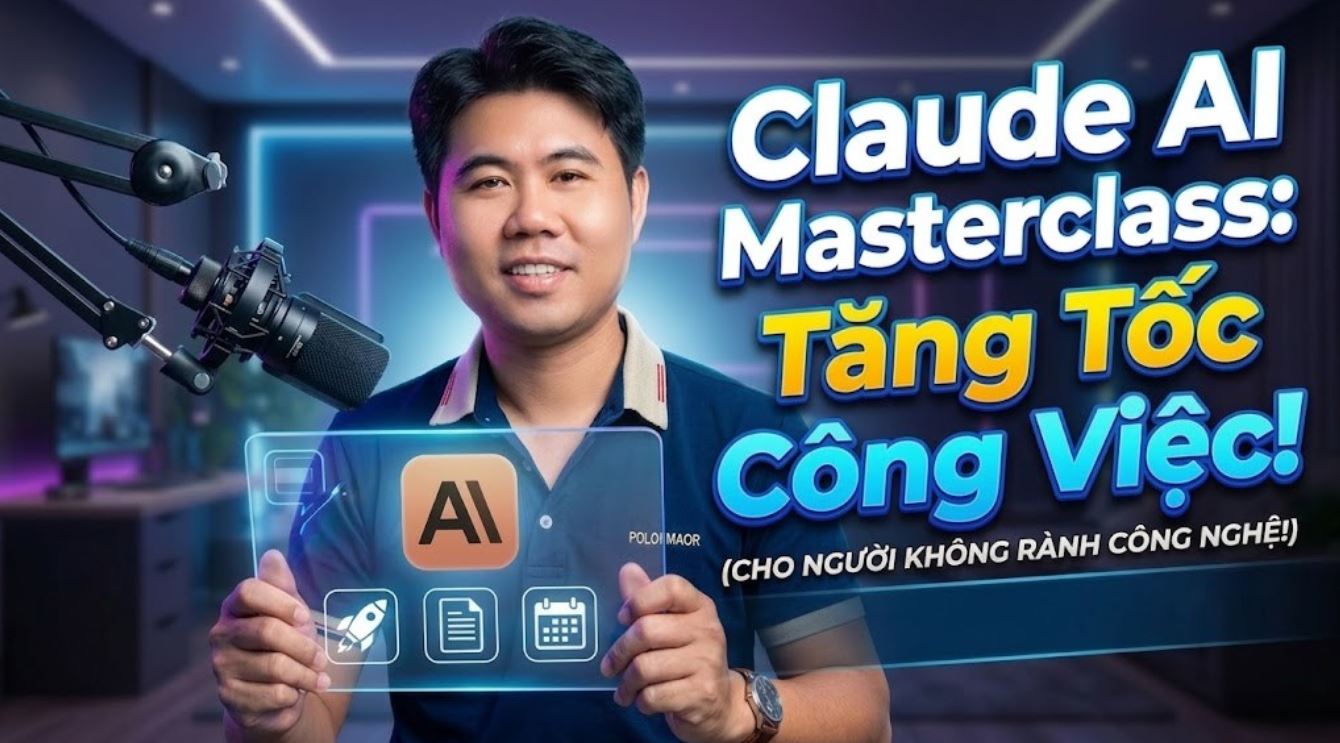 Claude AI Masterclass: Tăng tốc công việc với Claude AI cho người không rành công nghệ